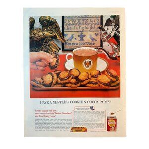 Vintage 1961 Nestles Cookie N Cocoa Recipe Food Advertisement Print Ad
